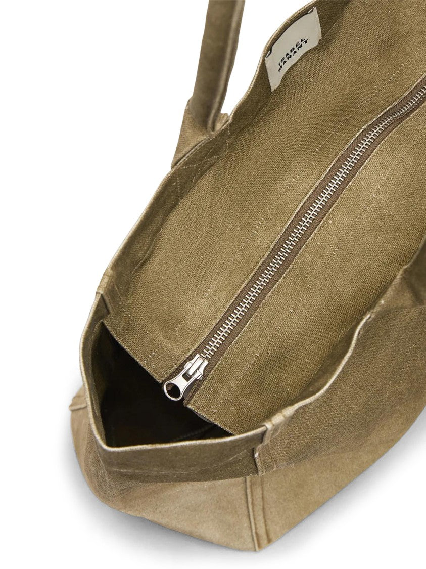 Isabel Marant Yenky Zipped-Gb Embroidered Cotton Tote Bag