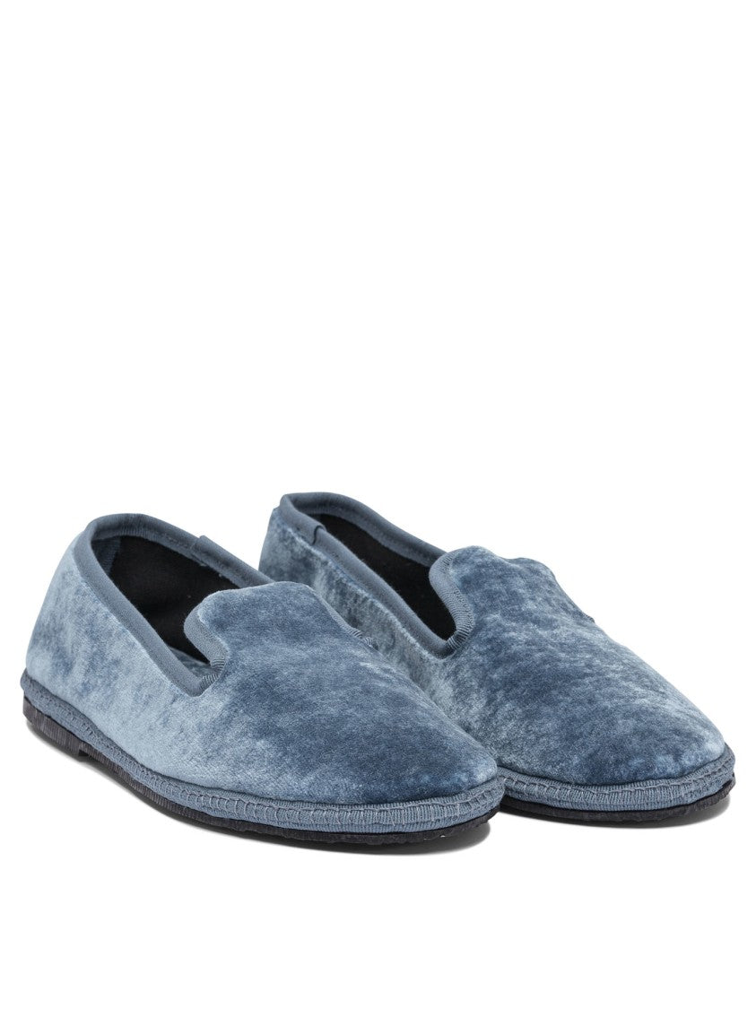 Sentier Di Segantin Roberta Light Blue Viscose Blend Loafers With Rubber Sole
