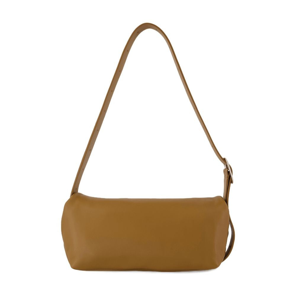 Jil Sander Khaki Leather Rollup Small Square Belt Shoulder Bag