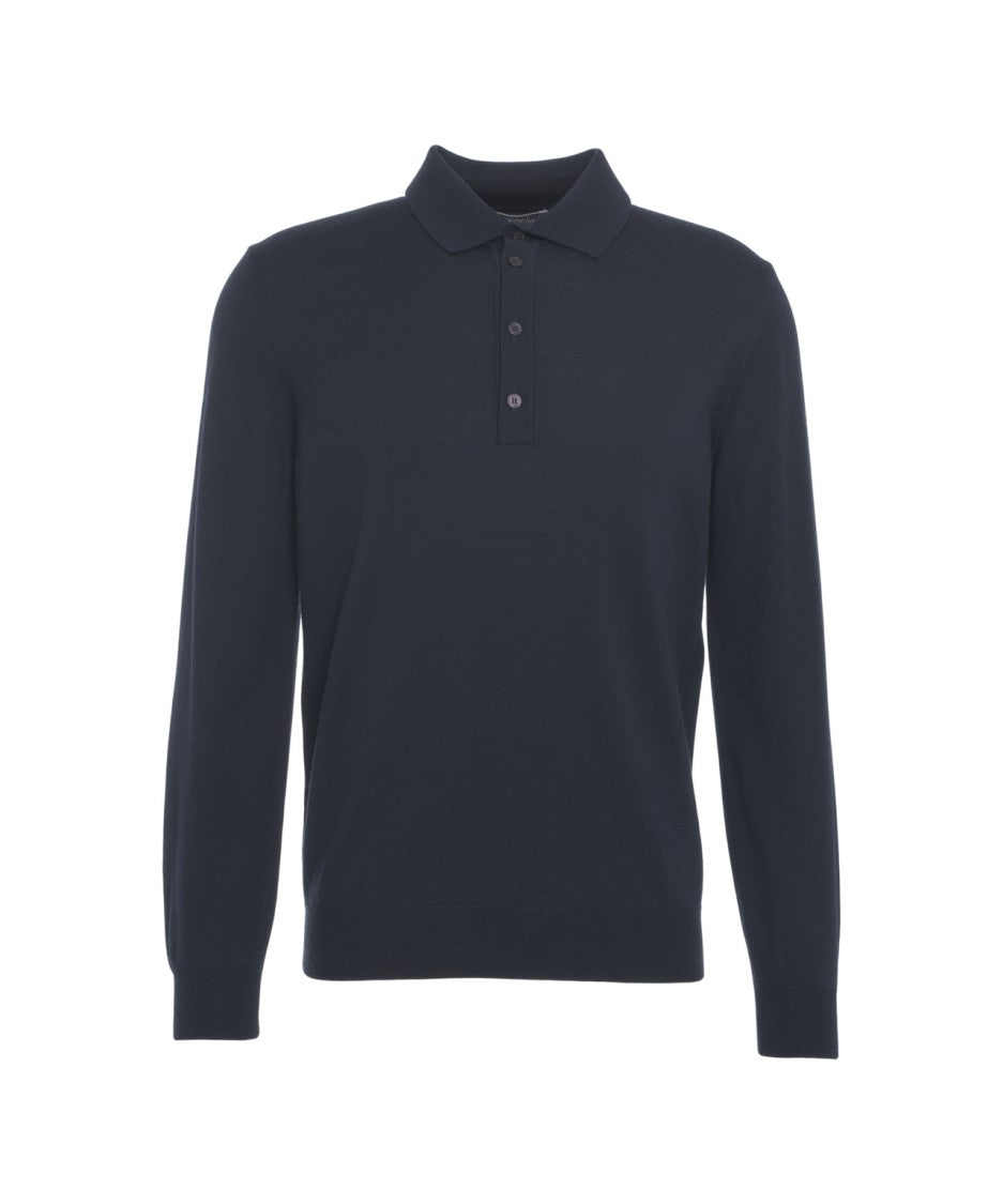 Kangra Knit Polo With Refined Collar And Button Closure