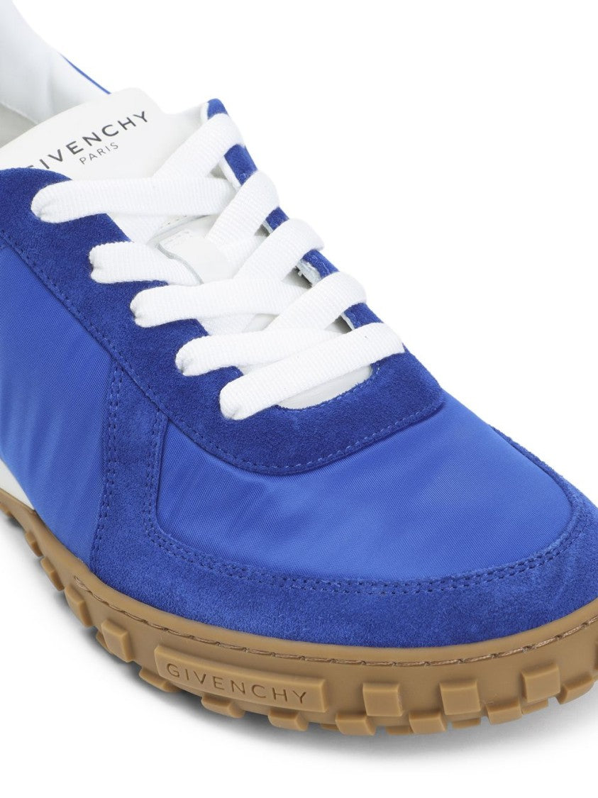 Givenchy Blue Silk And Nylon Lace Sneakers