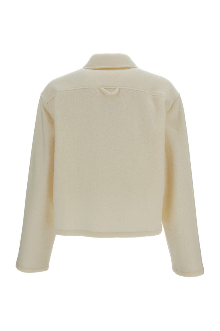 Rier Cream Wool Fleece Polo