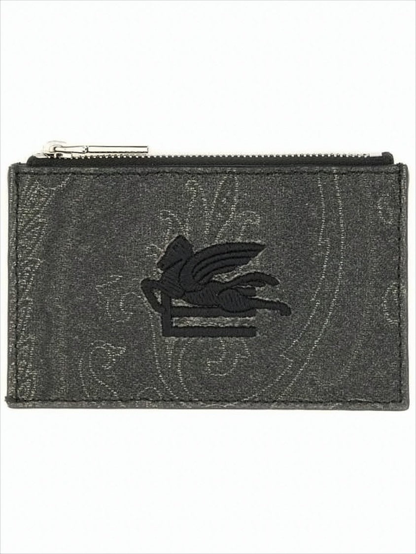 Etro Dark Paisley Card Wallet