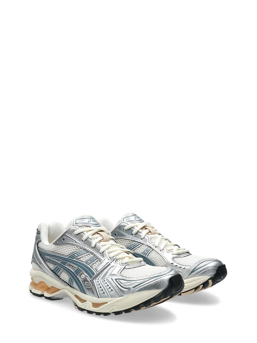 Asics Futuristic Metallic Silver Sneakers With Breathable Mesh Panels