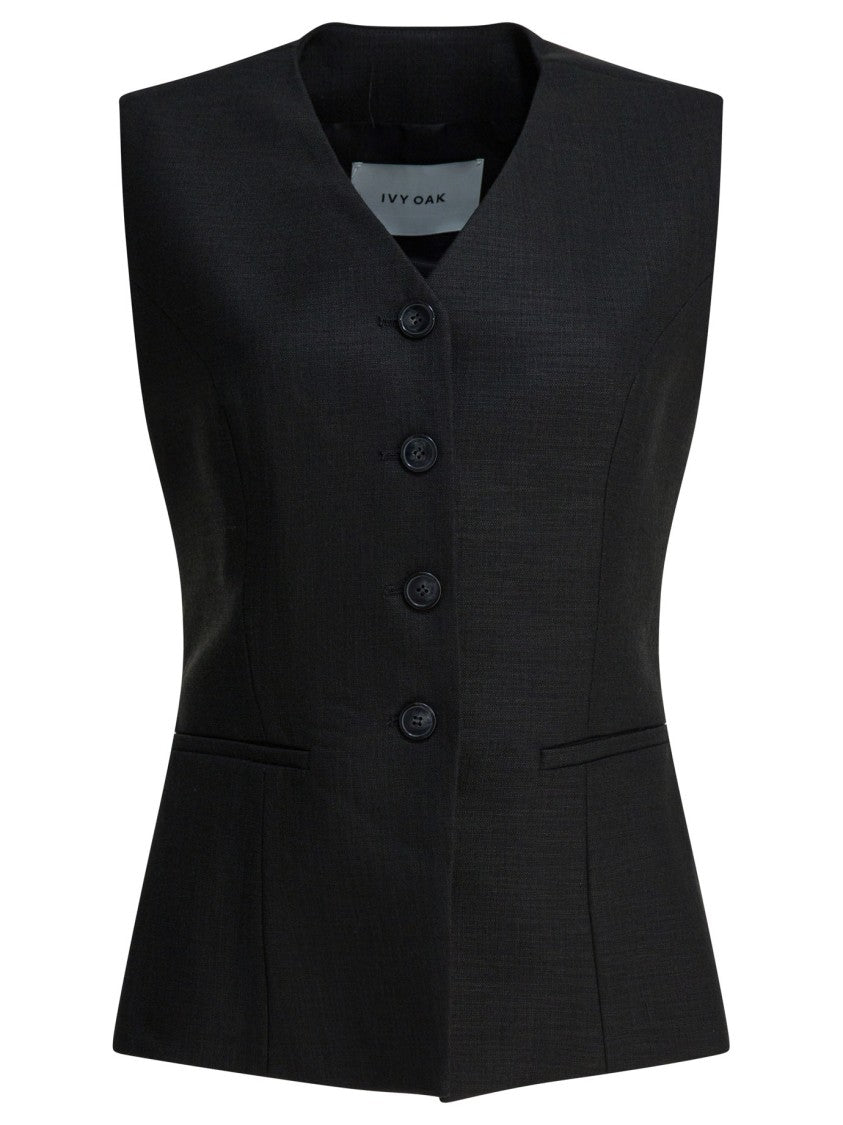Ivy & Oak Tailored Sleeveless Jacket With V-Neckline