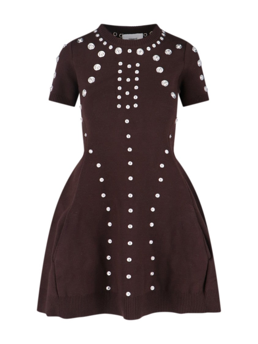 Coperni "Snap" Midi Dress Brown