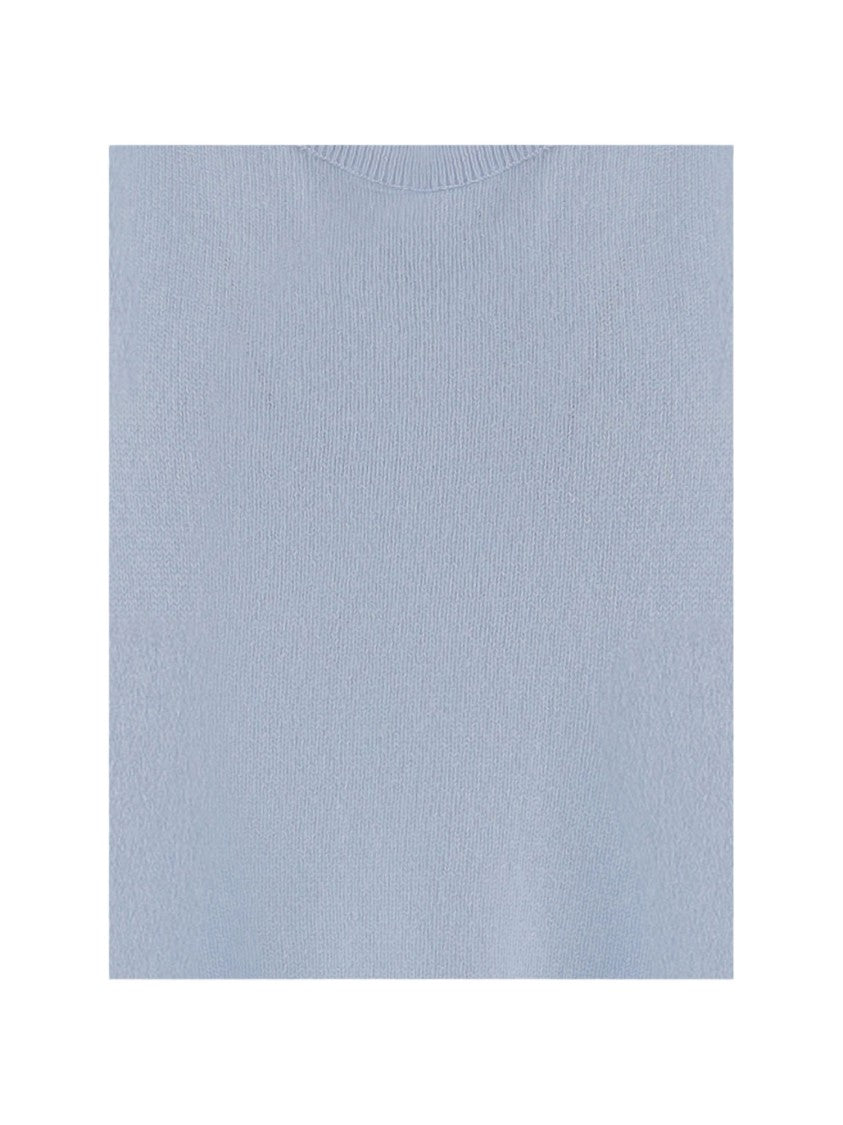 Allude Light Blue Cashmere Sweater With V-Neck