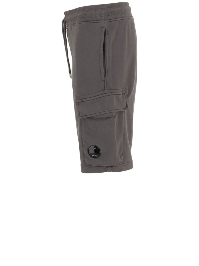 C.P. Company Relaxed Fit Cotton Shorts With Logo Patch And Drawstring