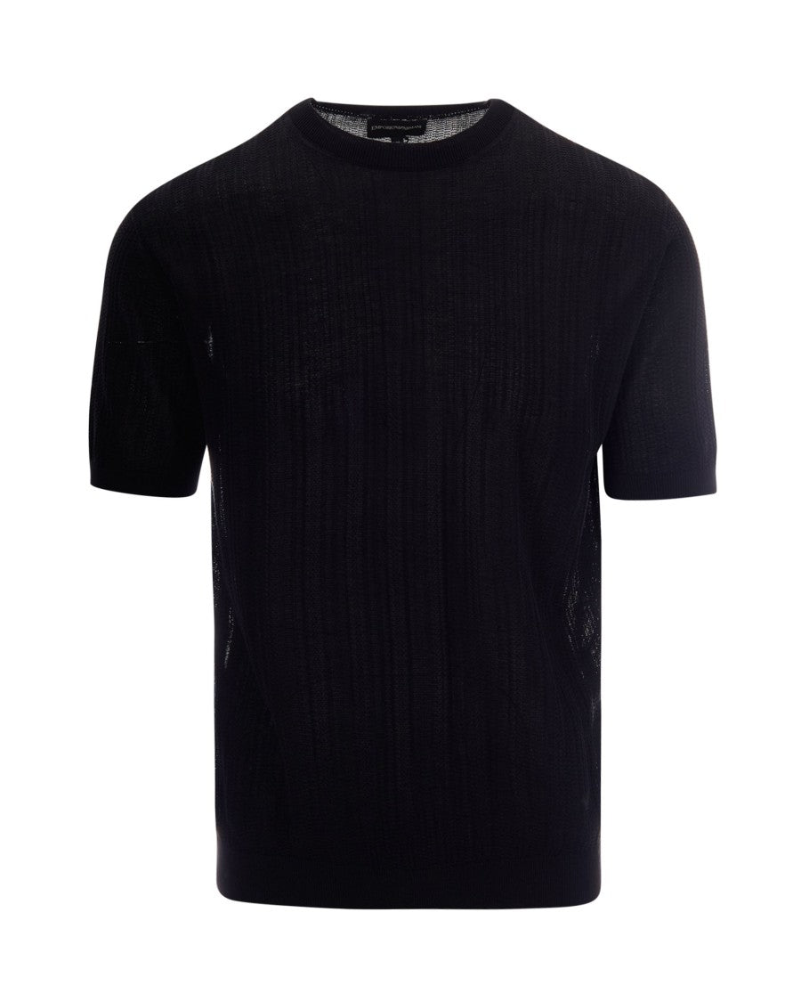 Emporio Armani Classic Round Neck T-Shirt With Ribbed Texture