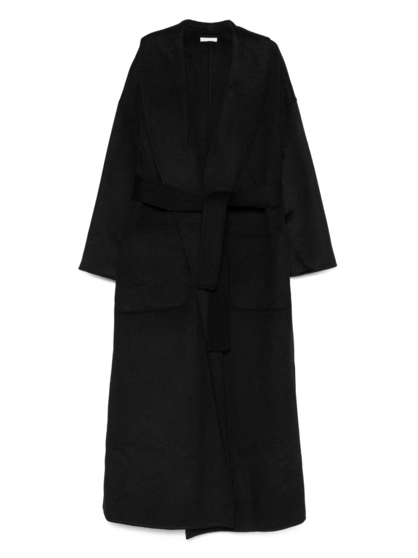 Liu Jo Wrap-Style Long Coat With Self-Tie Belt