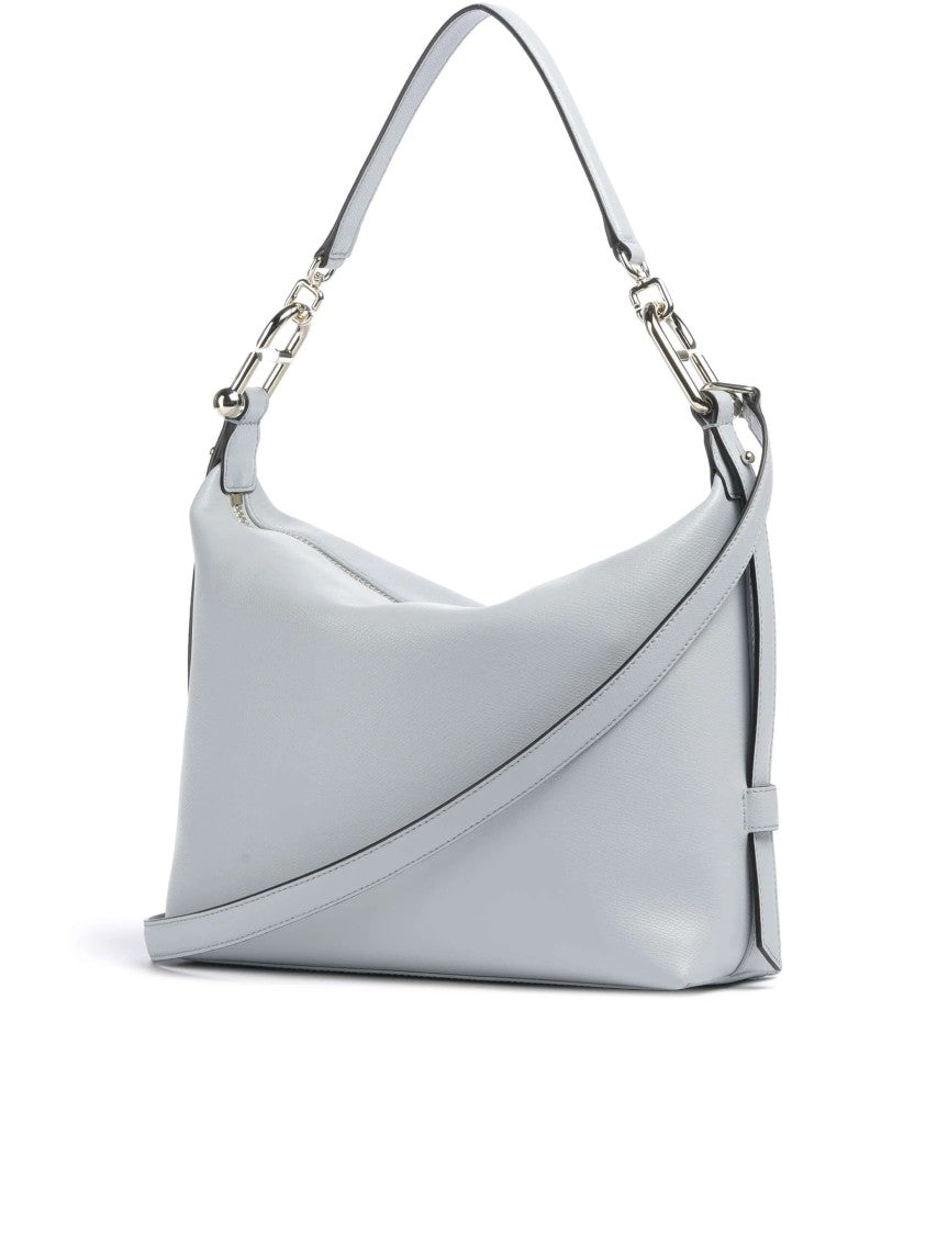 Furla Tonie M Hobo Grey Rectangular Leather Bag
