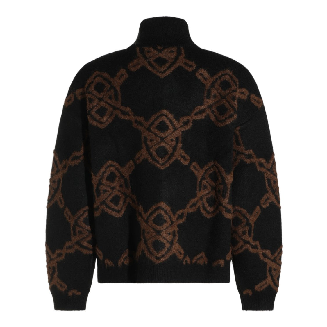 Daily Paper Black Chain-Link High Ribbed Collar Sweater