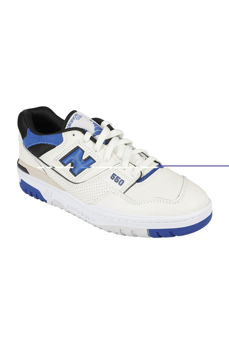 New Balance 550 White And Blue Leather Sneakers