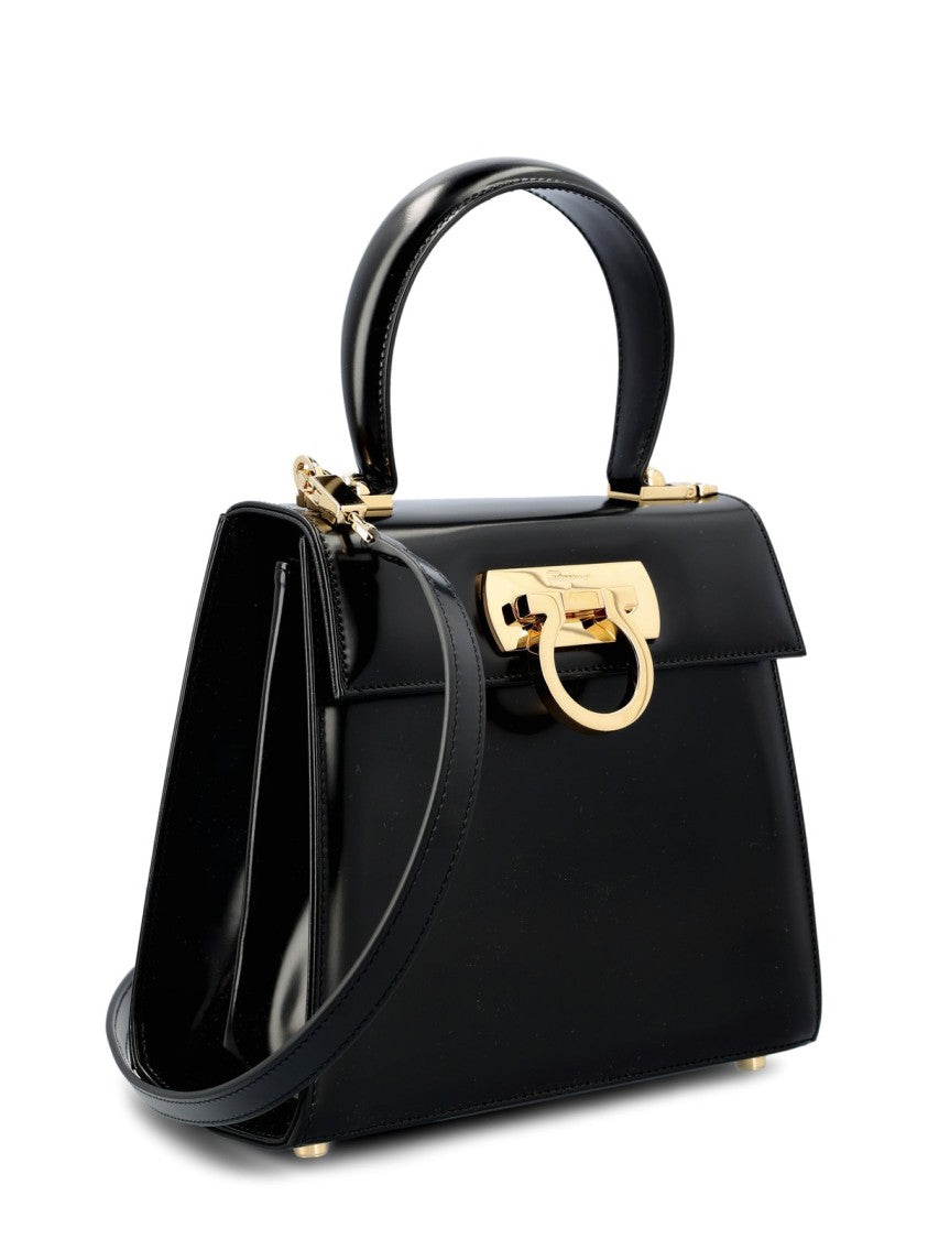 Salvatore Ferragamo Structured Smooth Leather Shoulder Bag