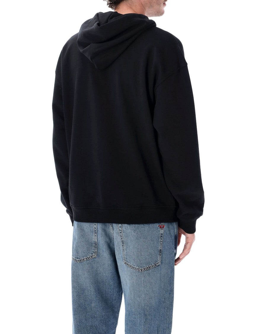 Diesel Black Cotton Relaxed Boxt Hoodie
