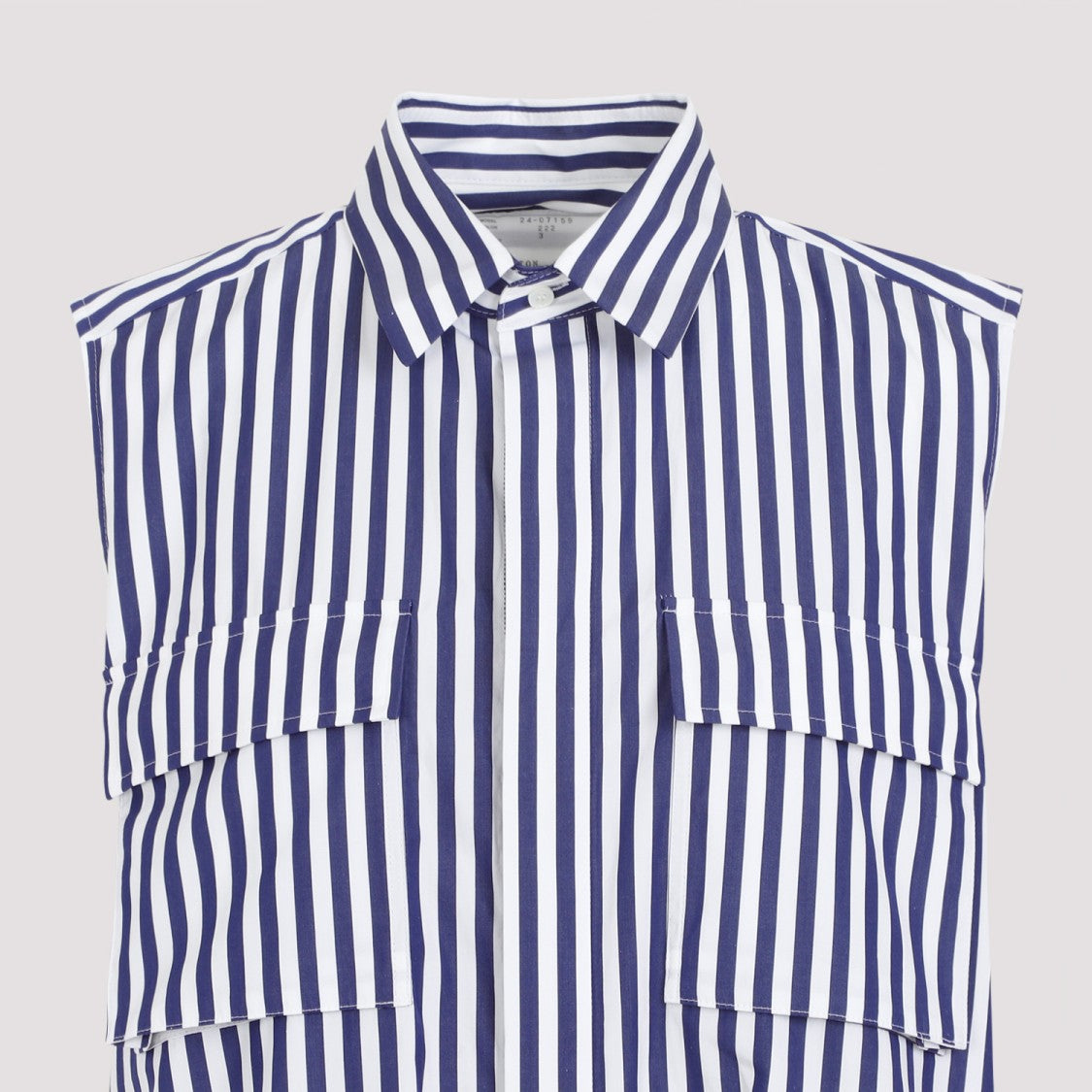 Sacai Navy Blue Stripes Cotton Thomas Mason Dress