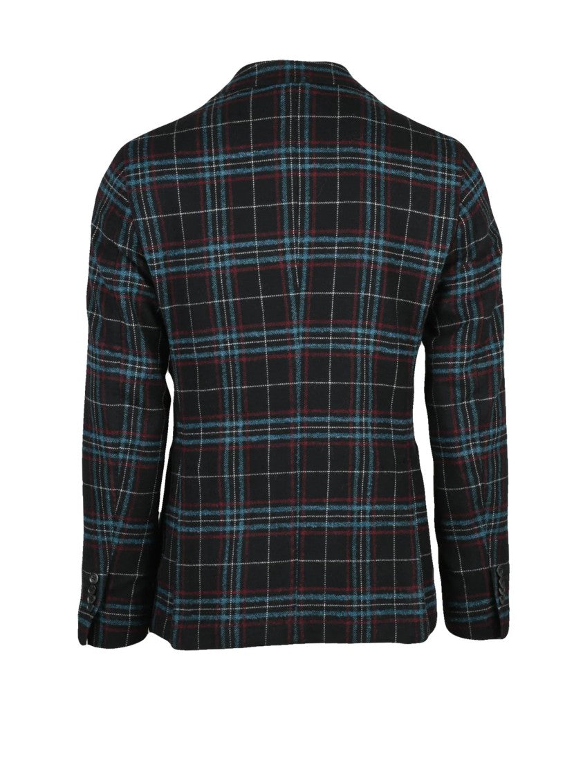L.B.M. 1911 Plaid Pattern Rounded Jacket With Notch Lapels