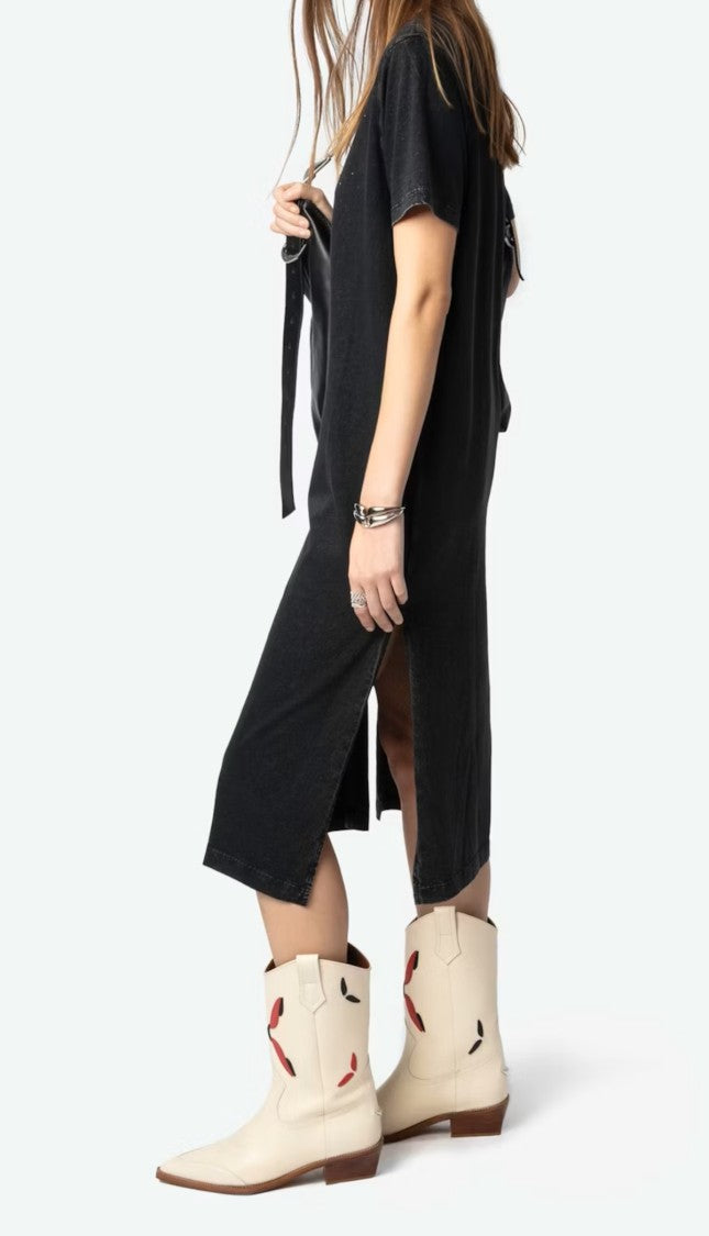 Zadig & Voltaire Knee-Length Black Dress With Subtle Embellishments