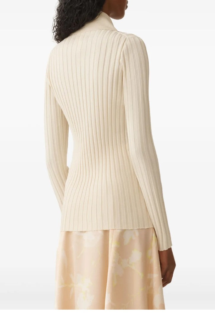 Fabiana Filippi Ribbed High Collar Top