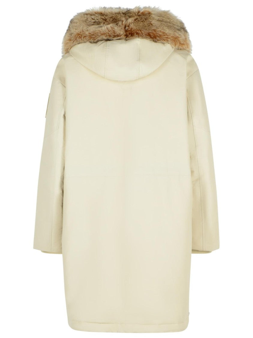 Moose Knuckles 'Dawson' Cream Cotton Blend Parka