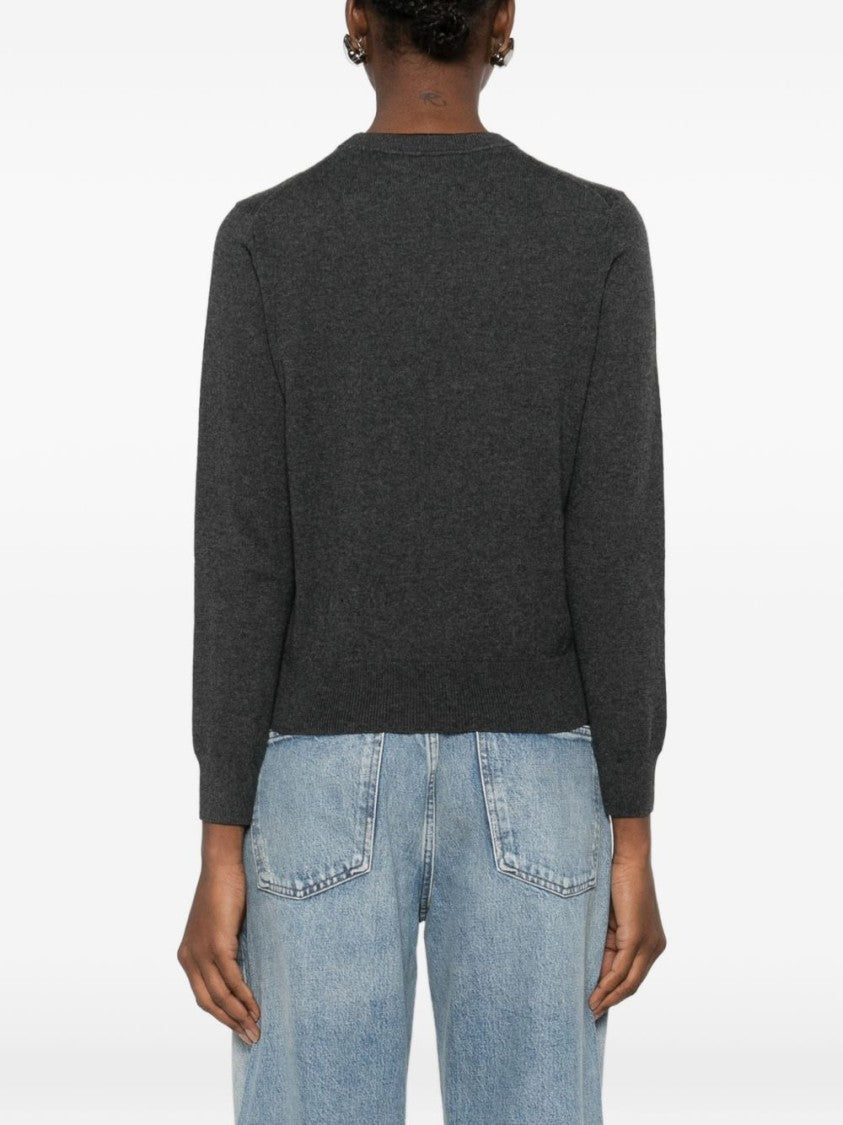 Isabel Marant Étoile Dark Grey Knit Sweater With Minimalist Emblem