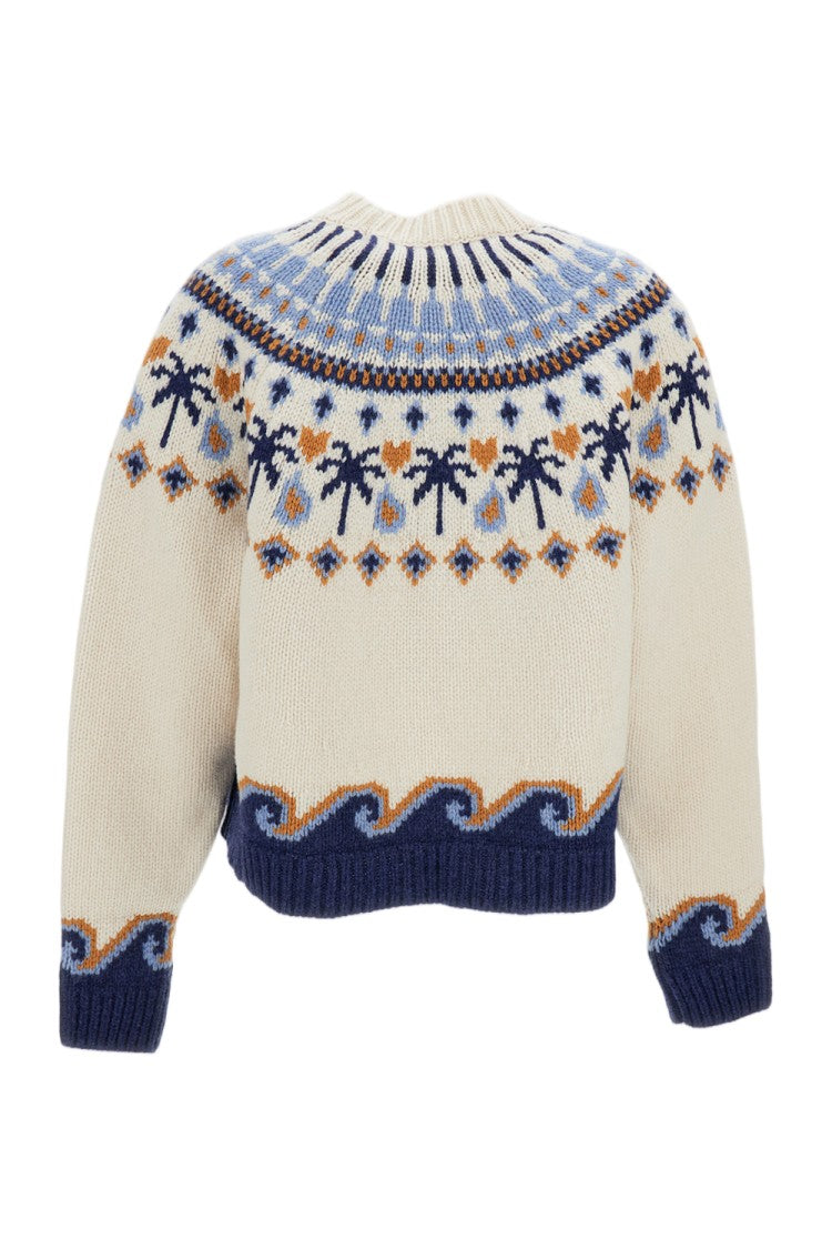 Alanui Nordic-Inspired Jacquard Knit Sweater With Ribbed Finish