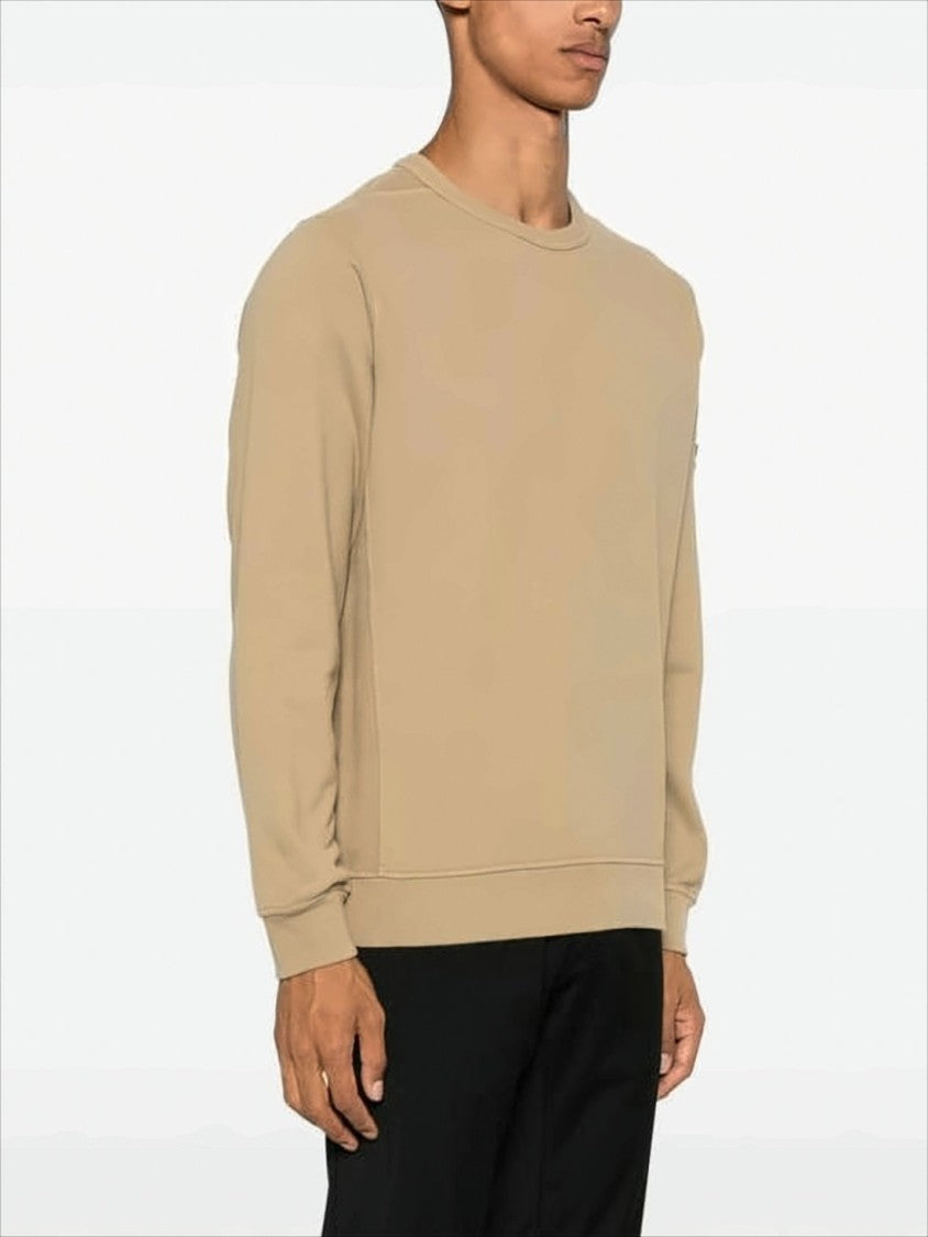Stone Island Long-Sleeve Crewneck Sweatshirt In Warm Beige