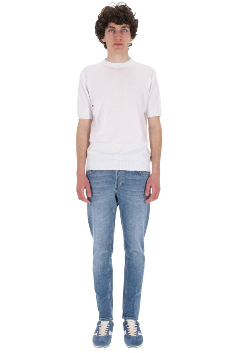 Barba White Cotton Knit T-Shirt