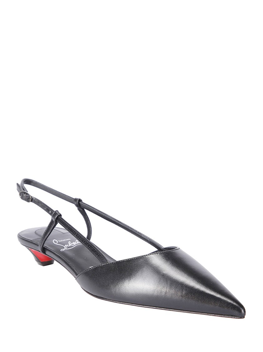 Christian Louboutin Pointed-Toe Pumps With Ankle Strap – Black