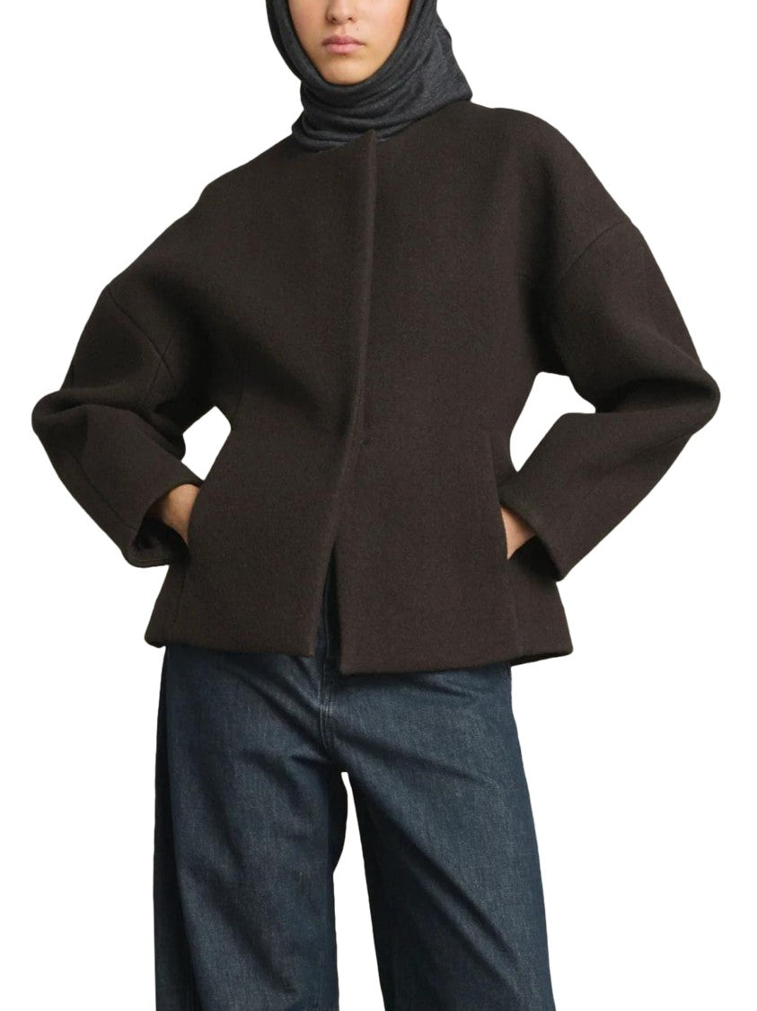 Soeur Boxy Cropped Jacket With Textured Fabrication