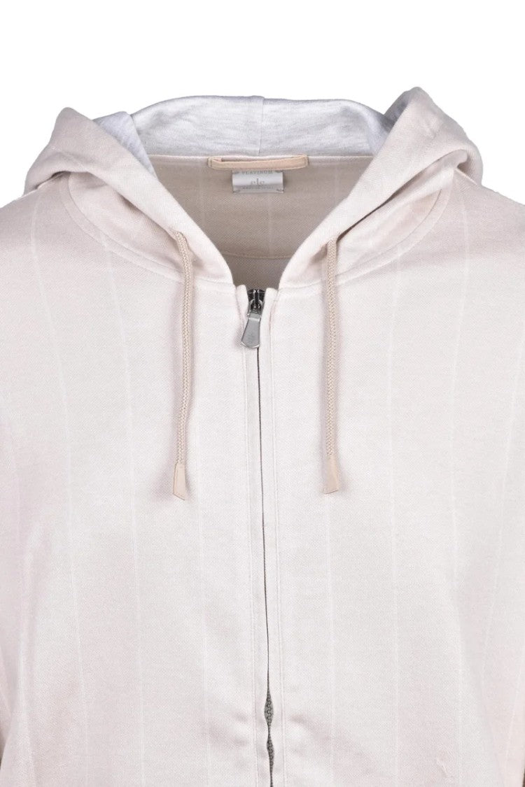Eleventy Cotton Cashmere Silk Zip Sweatshirt - Beige