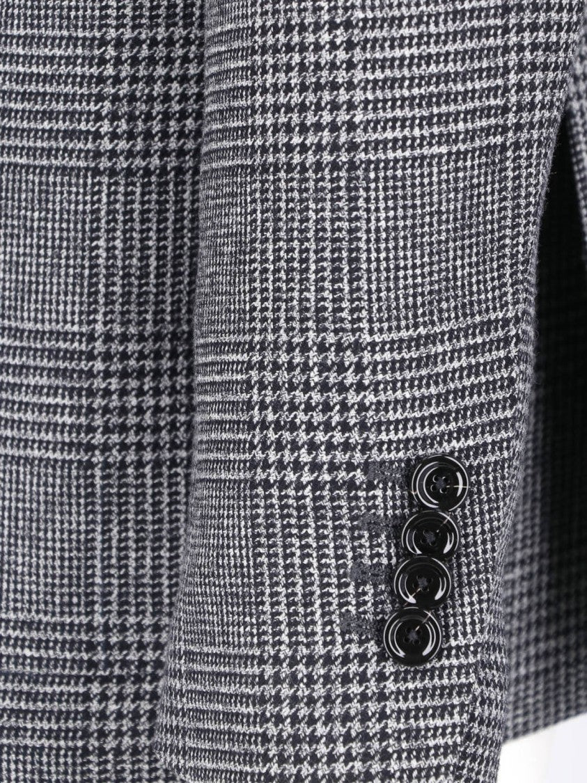 Lardini Grey Wool Pied De Poule Blazer
