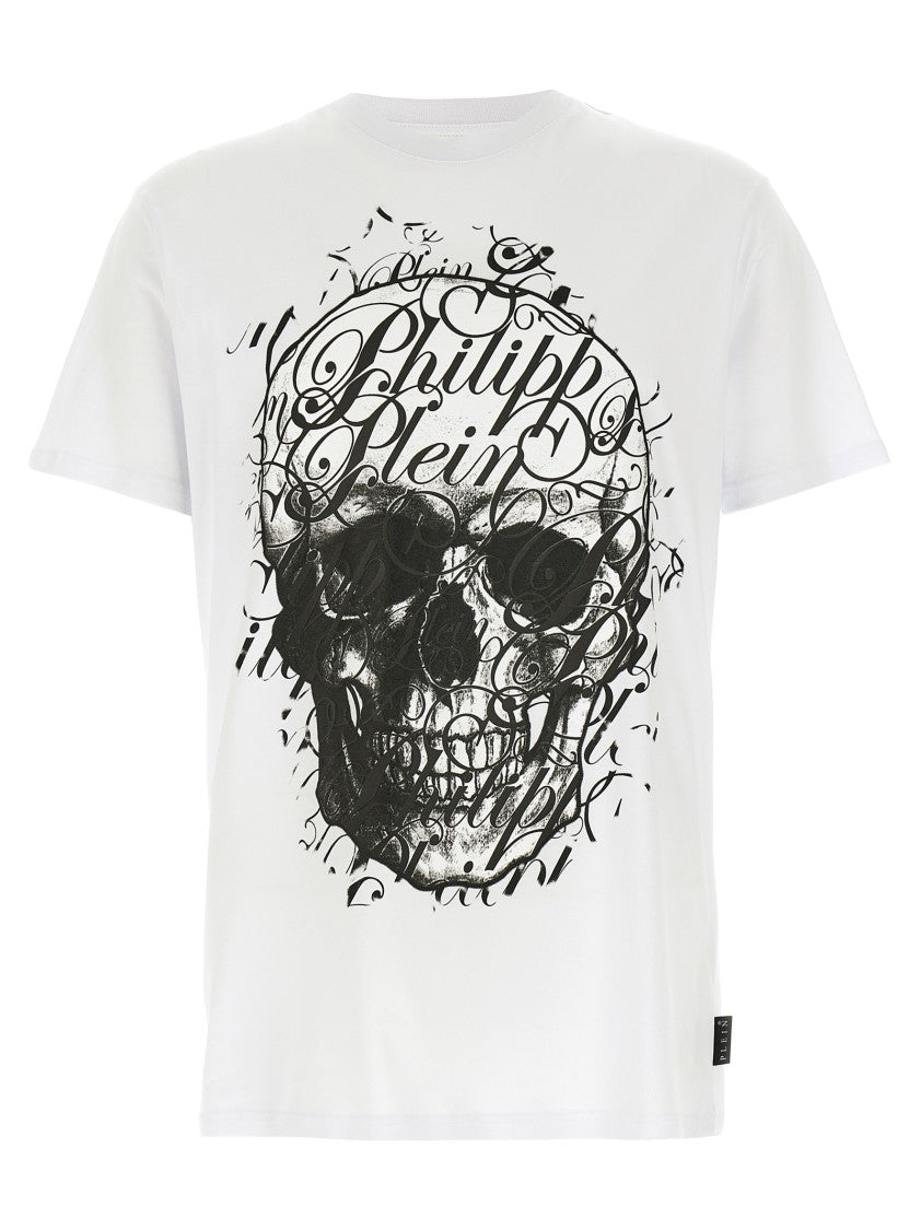 Philipp Plein Embossed Skull Print Crewneck T-Shirt
