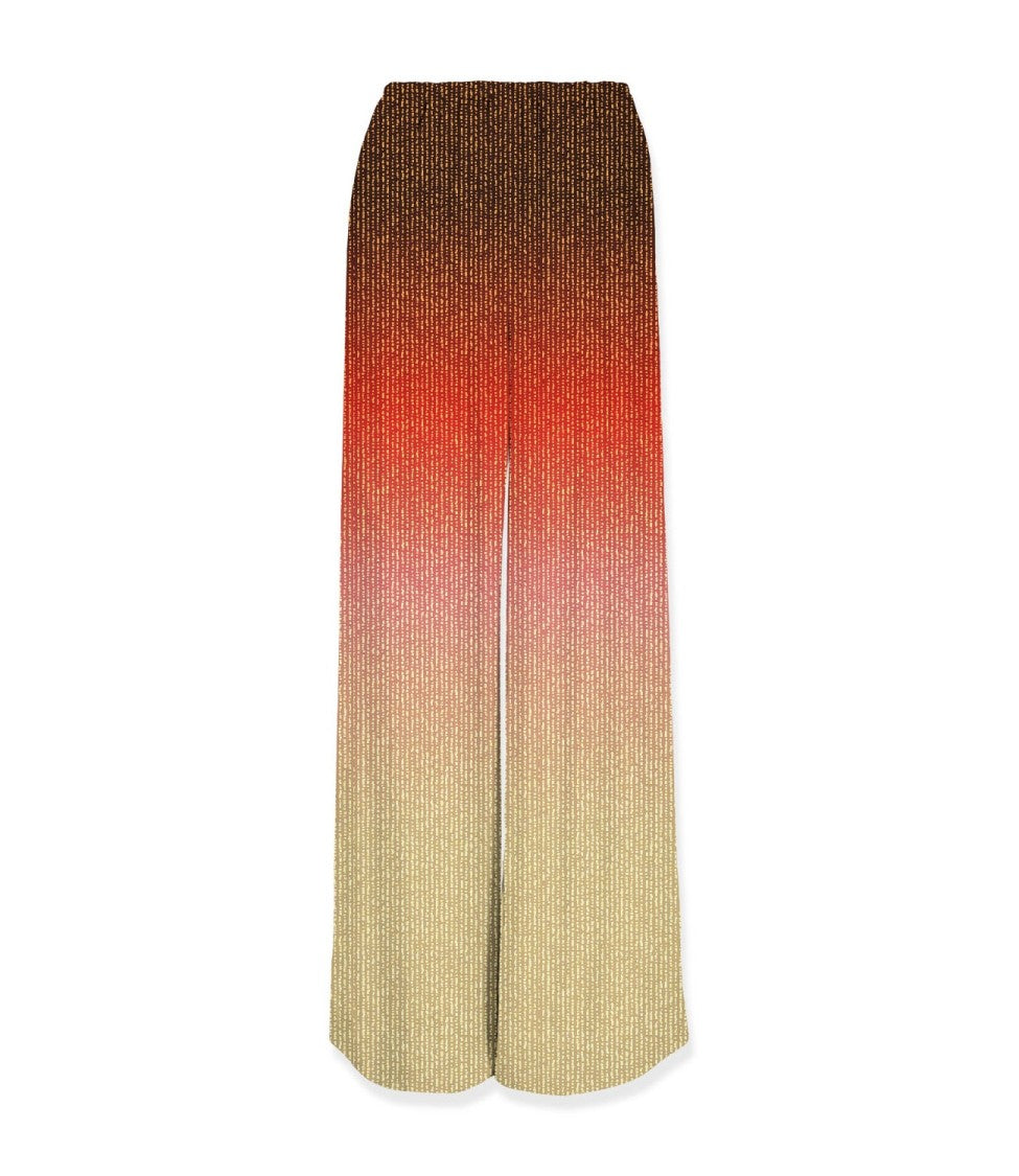 Mc2 Saint Barth Gradient Knit Wide-Leg Pants With Ribbed Texture