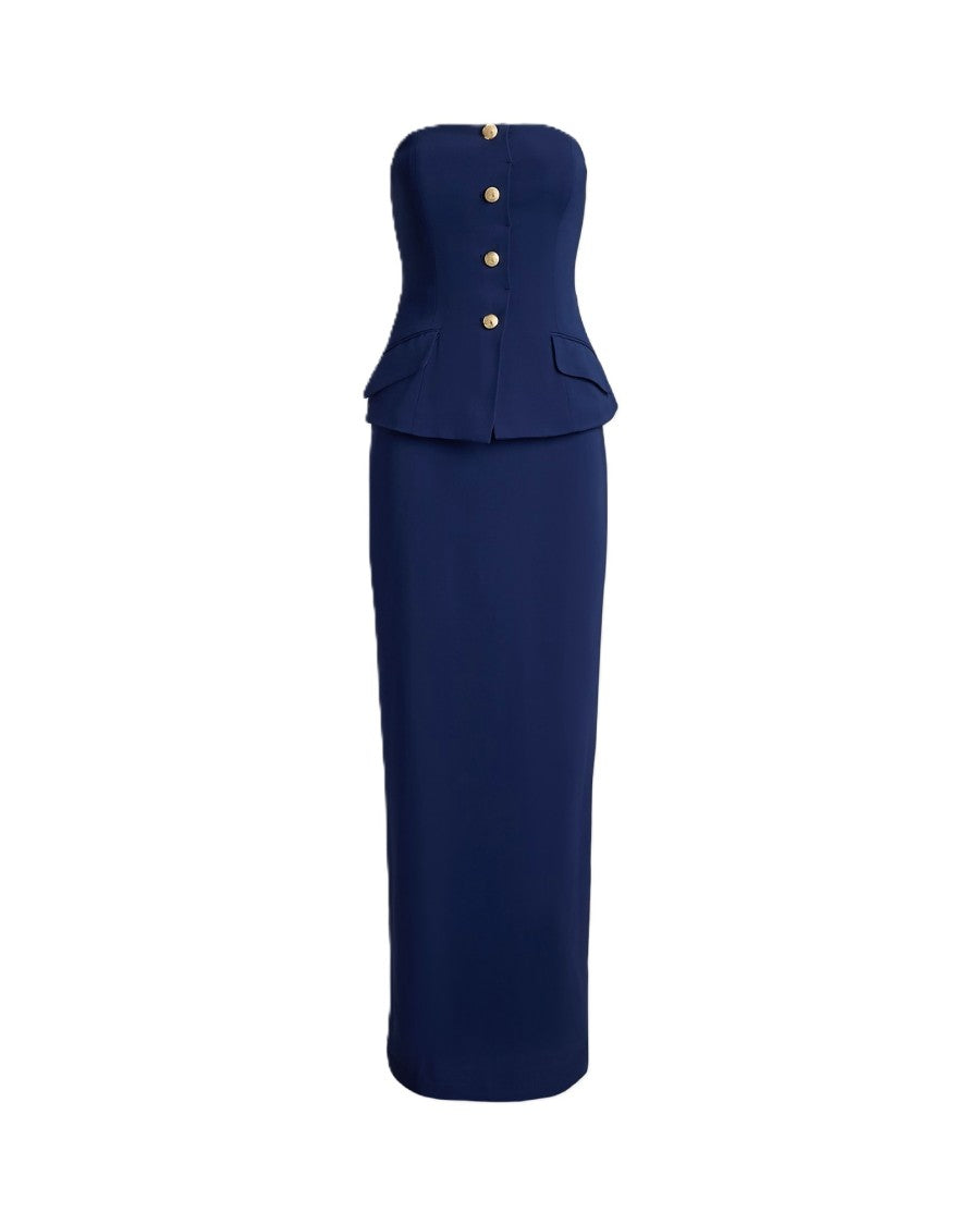 Lauren Ralph Lauren Navy Blue Stretch Cady Dress