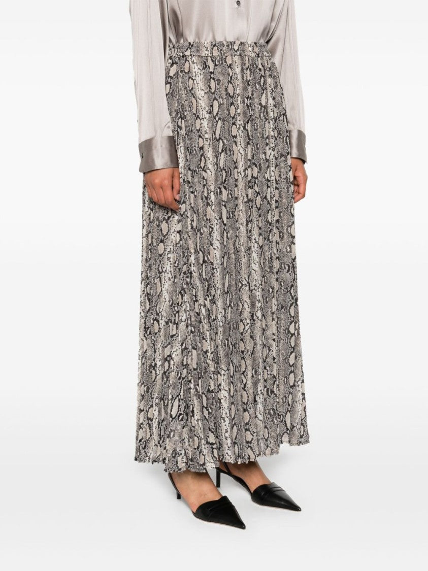 Michael Kors Flowing Mid-Length Snakeskin Pattern Skirt