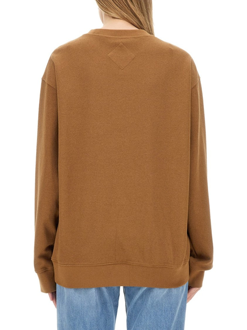 Mcm Brown Sweatshirt With Logo Patch