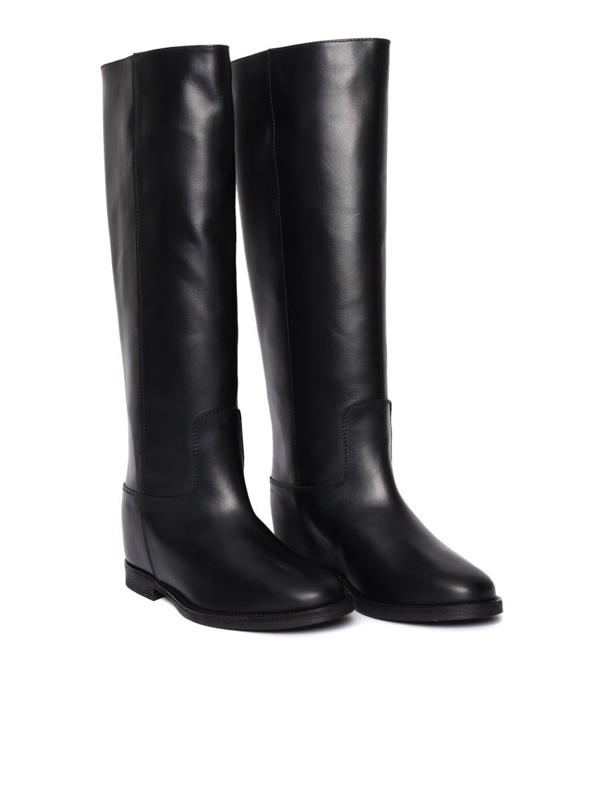 Via Roma 15 Polished Leather Wallet With Embossed Logo