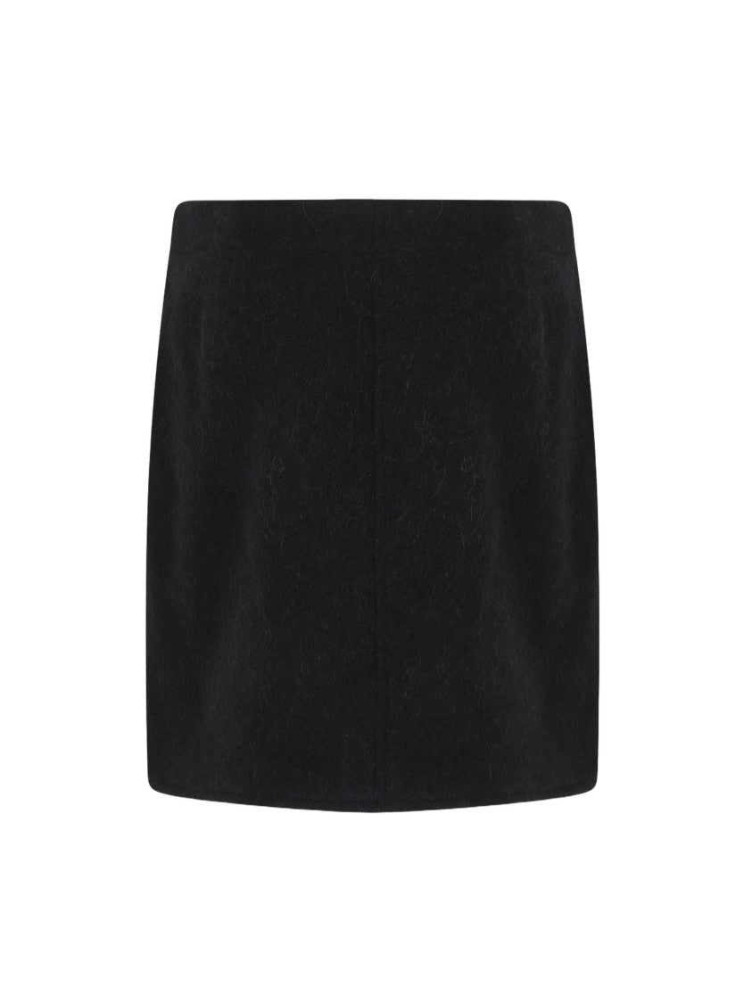 Lemaire Wrapover Skirt With Textured Wool-Polyester Blend