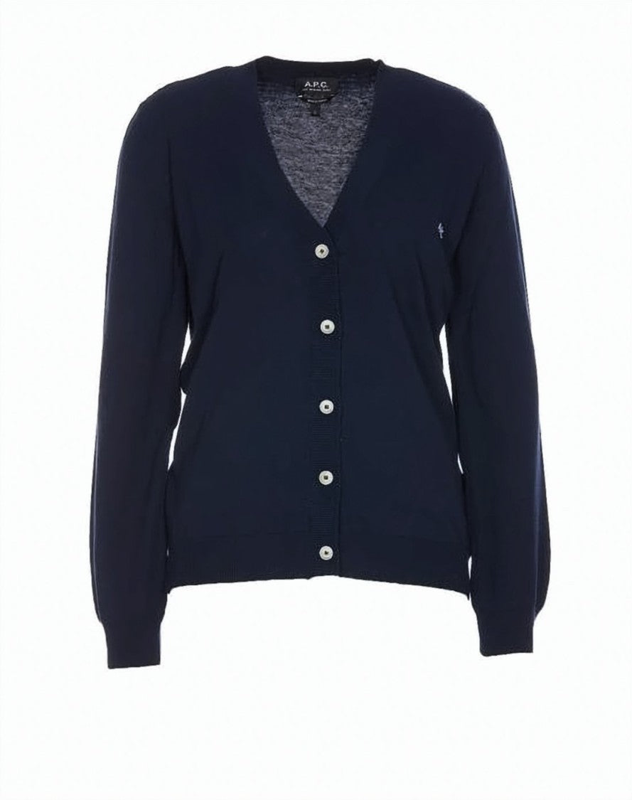 A.P.C. Classic V-Neck Cardigan With Button-Down Front