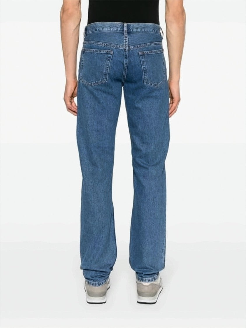 A.P.C. Classic Straight-Leg Denim Pants With Mid-Blue Wash