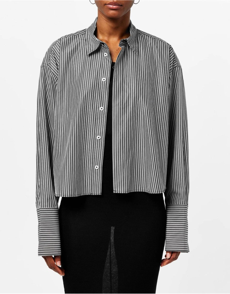 Ami Boxy Fit Striped Shirt