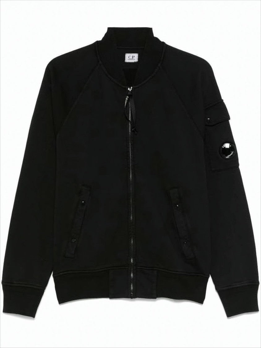 C.P. Company Structured Black Jacket With Ribbed Cuffs