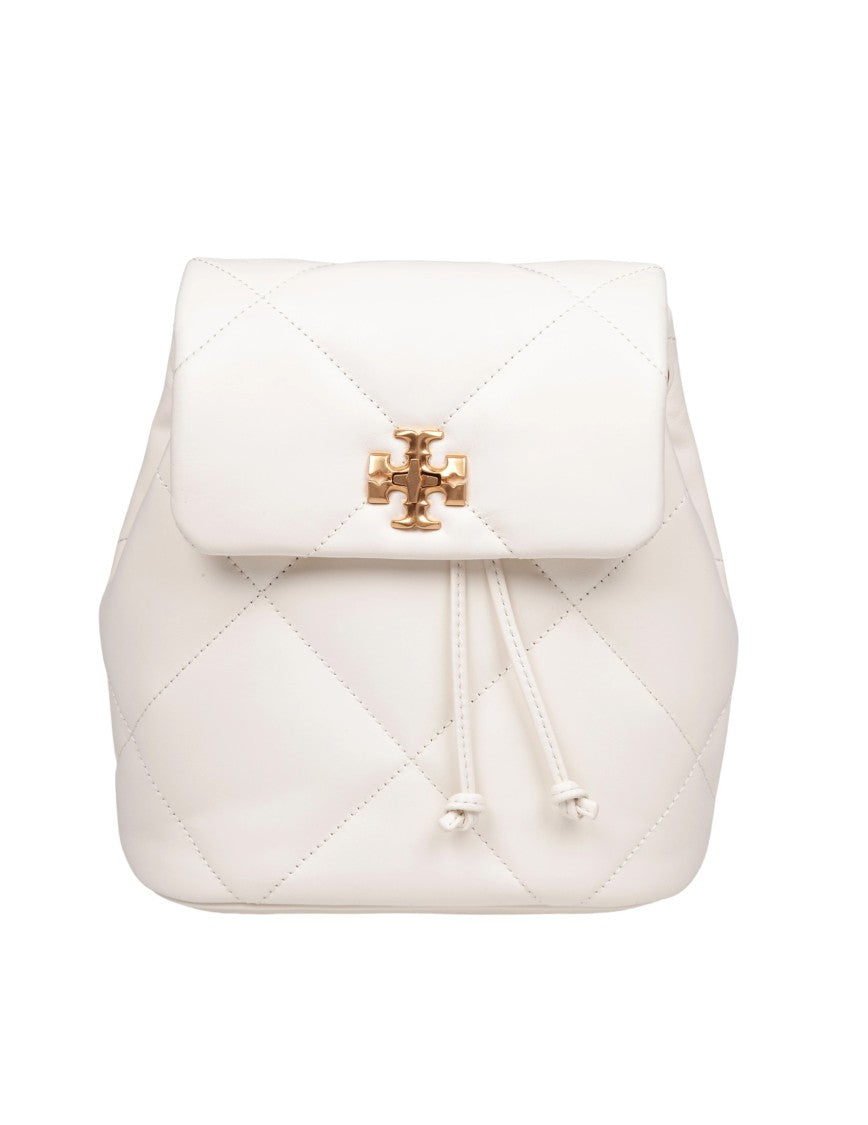 Tory Burch Kira Diamond Leather Mini Backpack White