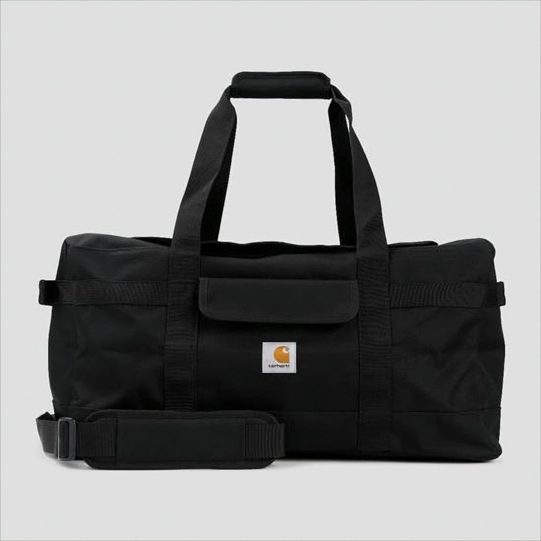 Carhartt Wip Minimalist Black Polyester Travel Bag With Padded Handles