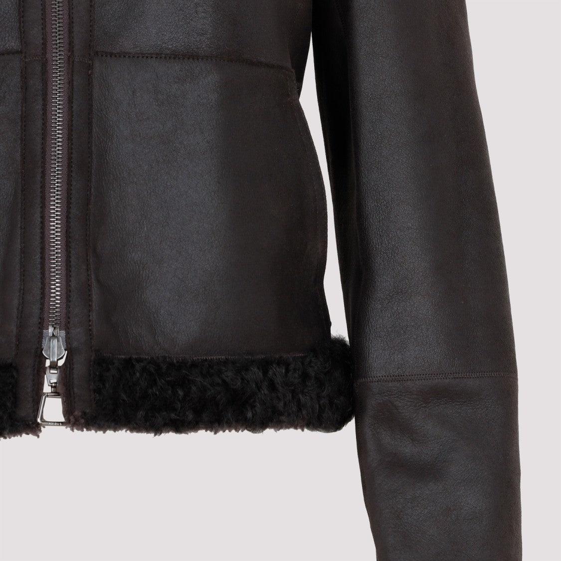 Akris Mocca Lamb Leather Jacket