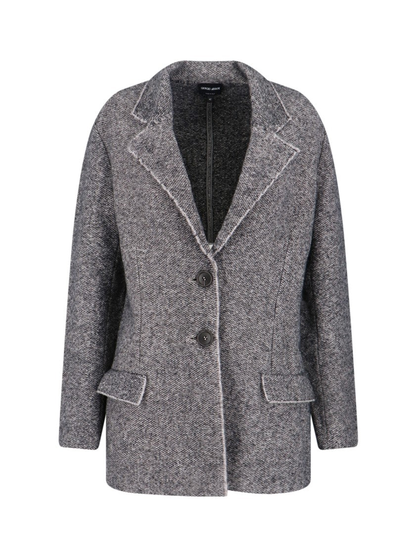 Giorgio Armani Tailored Grey Jacket With Structured Collar And Modern Design