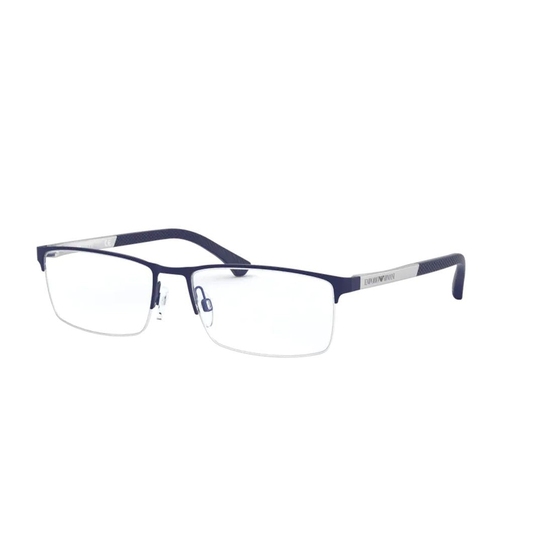 Emporio Armani 0Ea1041 Rectangular Metal Frame Eyeglasses With Silver Accent