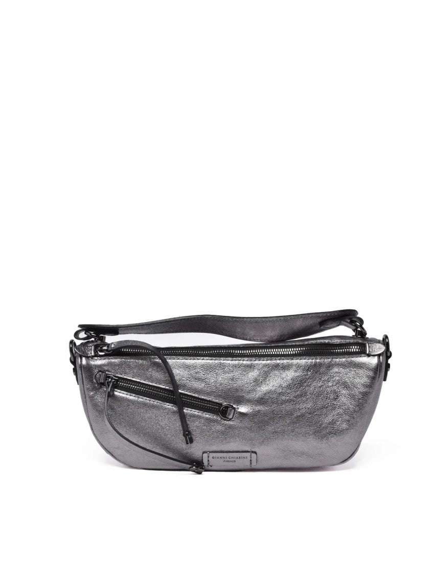 Gianni Chiarini Silver Leather Cindy Shoulder Bag