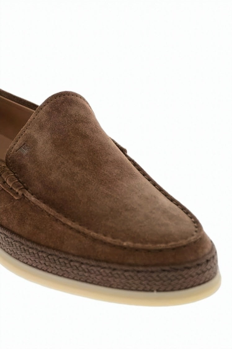 Tod's Suede Loafers With Textured Rubber Sole And Classic Design